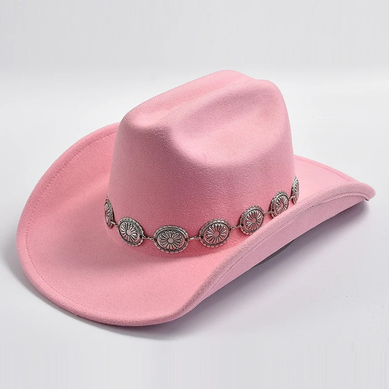 New Western Cowboy Hat for Women's Photo Props Cowgirl Jazz Hats Party